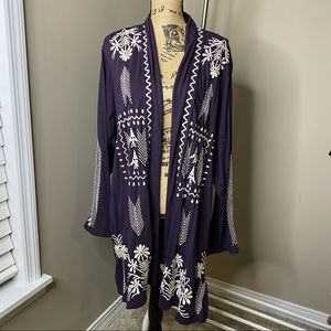 Johnny Was Arrowhead Embroidered Cardigan